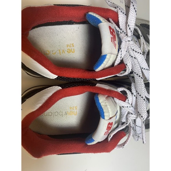 New Balance 574 Black Gray Red And Blue Shoe Size 7 M - Picture 8 of 9